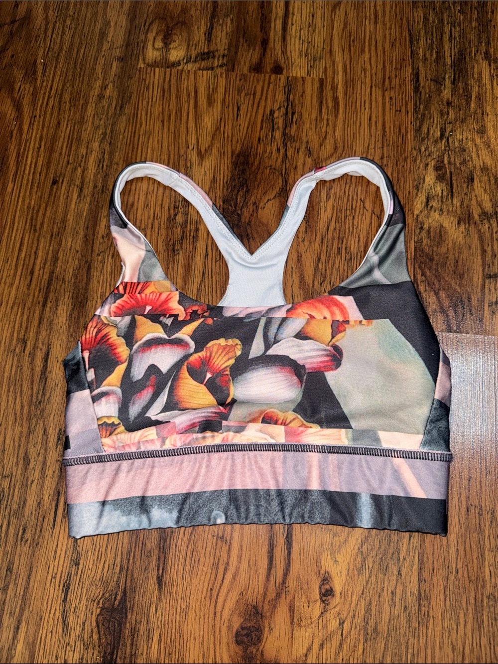 JoyLab Floral Racerback Sports Bra - Pink, Black, Yellow 2.R2